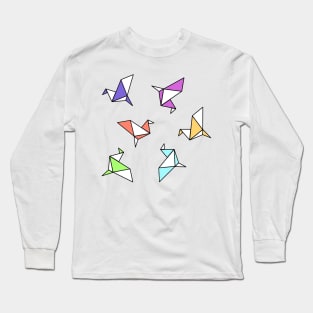 Colorful paper crane Long Sleeve T-Shirt